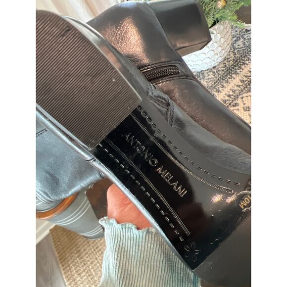 Antonio Melani size 10 black heeled boots booties - Picture 4 of 4